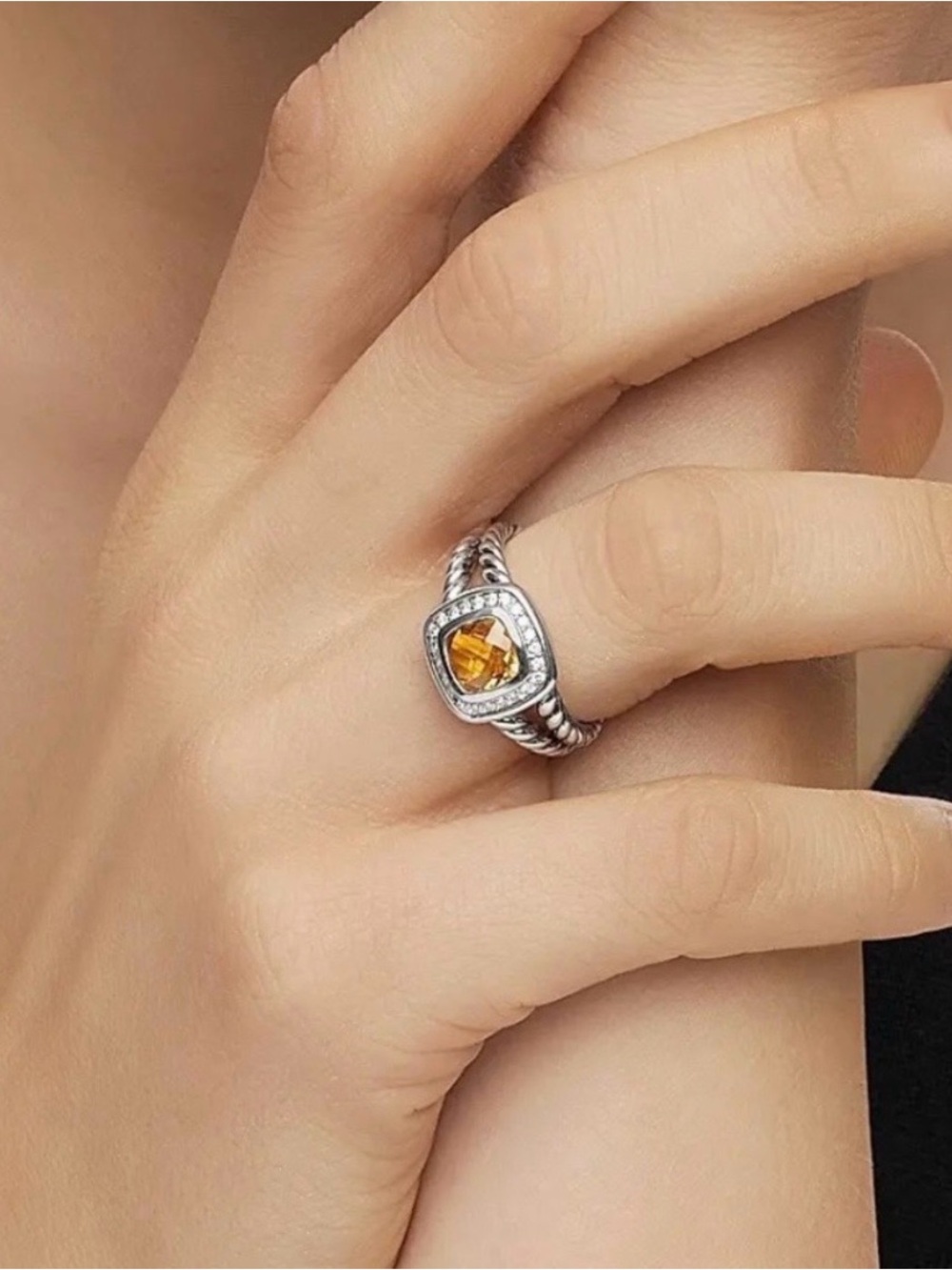 David Yurman Petite Albion Citrine Ring Size 6 $375 - Picture 1 of 4